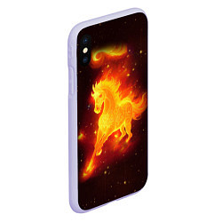 Чехол iPhone XS Max матовый Огненный конь мчится, цвет: 3D-светло-сиреневый — фото 2