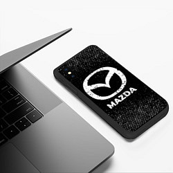 Чехол iPhone XS Max матовый Mazda с потертостями на темном фоне, цвет: 3D-черный — фото 2