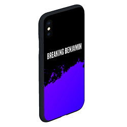 Чехол iPhone XS Max матовый Breaking Benjamin purple grunge, цвет: 3D-черный — фото 2