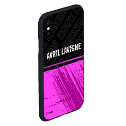 Чехол iPhone XS Max матовый Avril Lavigne rock legends: символ сверху, цвет: 3D-черный — фото 2