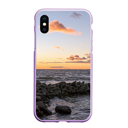Чехол iPhone XS Max матовый Закат солнца на Финском заливе