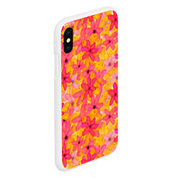 Чехол iPhone XS Max матовый Полупрозрачный цветочный паттерн, цвет: 3D-белый — фото 2