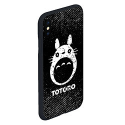 Чехол iPhone XS Max матовый Totoro с потертостями на темном фоне, цвет: 3D-черный — фото 2