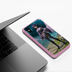 Чехол iPhone XS Max матовый Сёгун Райдэн Геншин, цвет: 3D-розовый — фото 2