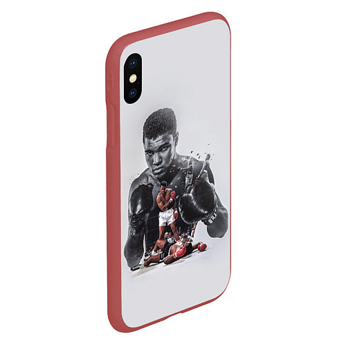 Чехол iPhone XS Max матовый The greatest - Muhammad Ali / 3D-Красный – фото 2