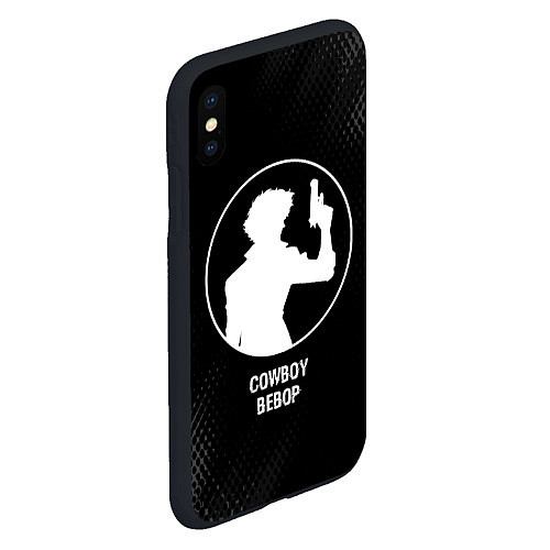 Чехол iPhone XS Max матовый Cowboy Bebop glitch на темном фоне / 3D-Черный – фото 2