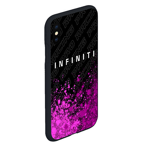 Чехол iPhone XS Max матовый Infiniti pro racing: символ сверху / 3D-Черный – фото 2