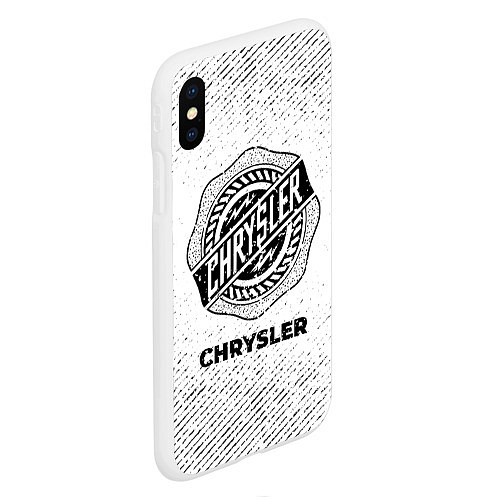 Чехол iPhone XS Max матовый Chrysler с потертостями на светлом фоне / 3D-Белый – фото 2