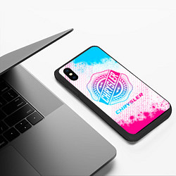 Чехол iPhone XS Max матовый Chrysler neon gradient style, цвет: 3D-черный — фото 2