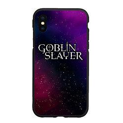 Чехол iPhone XS Max матовый Goblin Slayer gradient space, цвет: 3D-черный