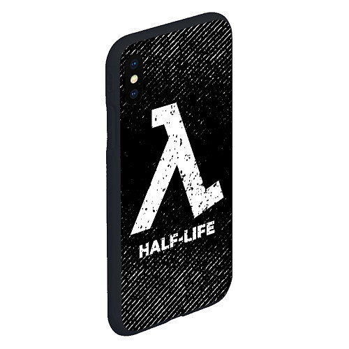 Чехол iPhone XS Max матовый Half-Life с потертостями на темном фоне / 3D-Черный – фото 2