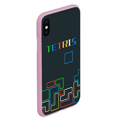 Чехол iPhone XS Max матовый Tetris neon / 3D-Розовый – фото 2