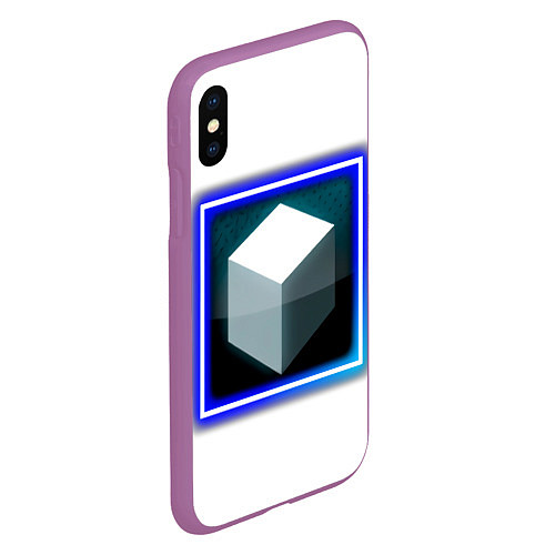 Чехол iPhone XS Max матовый Белый куб и магия / 3D-Фиолетовый – фото 2