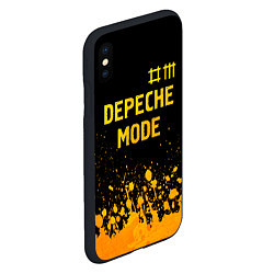 Чехол iPhone XS Max матовый Depeche Mode - gold gradient: символ сверху, цвет: 3D-черный — фото 2