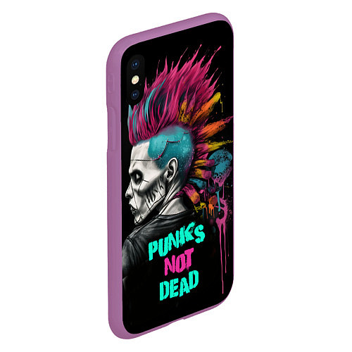 Чехол iPhone XS Max матовый Punks not dear / 3D-Фиолетовый – фото 2