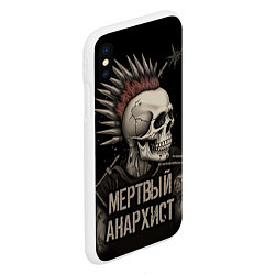 Чехол iPhone XS Max матовый Мертвый анархист панк, цвет: 3D-белый — фото 2
