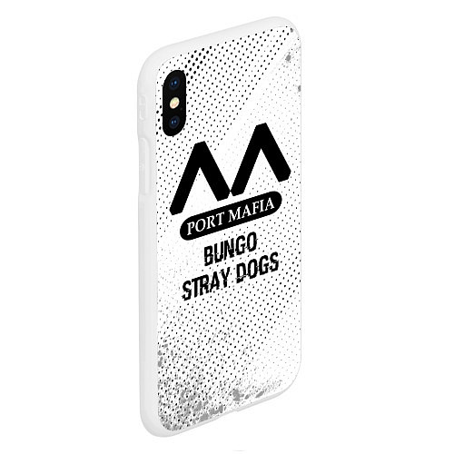 Чехол iPhone XS Max матовый Bungo Stray Dogs glitch на светлом фоне / 3D-Белый – фото 2