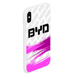 Чехол iPhone XS Max матовый BYD pro racing: символ сверху, цвет: 3D-белый — фото 2