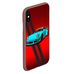 Чехол iPhone XS Max матовый Немецкий спортивный автомобиль Porsche 911, цвет: 3D-коричневый — фото 2