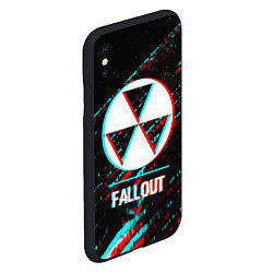 Чехол iPhone XS Max матовый Fallout в стиле glitch и баги графики на темном фо, цвет: 3D-черный — фото 2