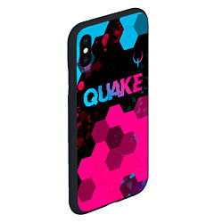 Чехол iPhone XS Max матовый Quake - neon gradient: символ сверху, цвет: 3D-черный — фото 2