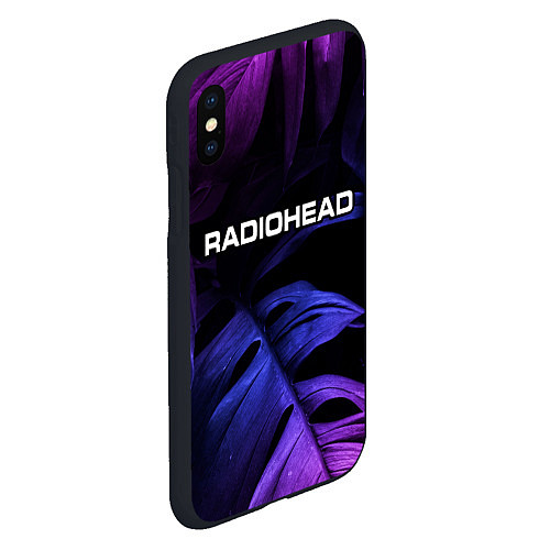 Чехол iPhone XS Max матовый Radiohead neon monstera / 3D-Черный – фото 2