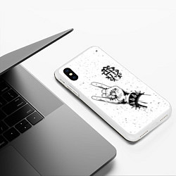 Чехол iPhone XS Max матовый Nickelback Dark Horse, цвет: 3D-белый — фото 2