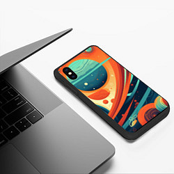 Чехол iPhone XS Max матовый Абстрактный космический пейзаж: арт нейросети, цвет: 3D-черный — фото 2