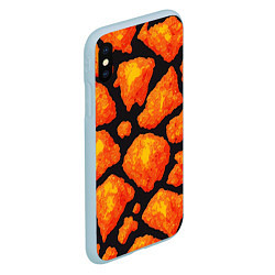 Чехол iPhone XS Max матовый Обжигающая лава, цвет: 3D-голубой — фото 2