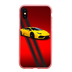 Чехол iPhone XS Max матовый Итальянский гиперкар Lamborghini Aventador, цвет: 3D-баблгам