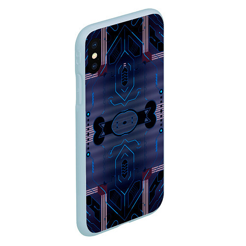 Чехол iPhone XS Max матовый Электросхема / 3D-Голубой – фото 2
