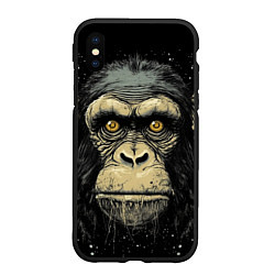 Чехол iPhone XS Max матовый Портрет обезьяны: арт нейросети, цвет: 3D-черный