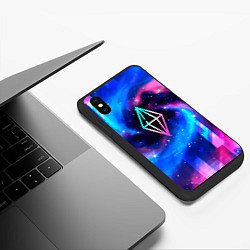 Чехол iPhone XS Max матовый The Sims неоновый космос, цвет: 3D-черный — фото 2