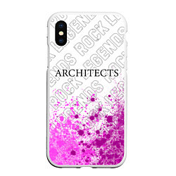 Чехол iPhone XS Max матовый Architects rock legends: символ сверху, цвет: 3D-белый