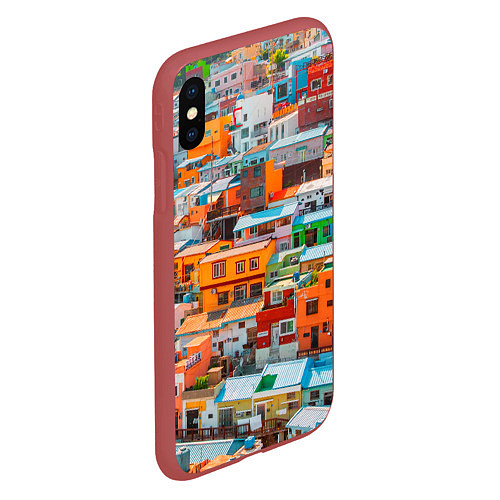 Чехол iPhone XS Max матовый Красочный Камчхон-дон в городе Пусан / 3D-Красный – фото 2