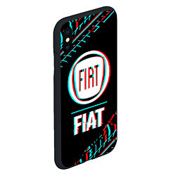 Чехол iPhone XS Max матовый Значок Fiat в стиле glitch на темном фоне, цвет: 3D-черный — фото 2