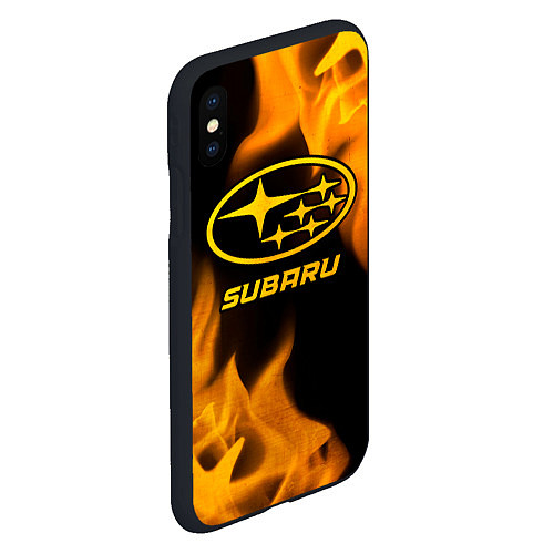 Чехол iPhone XS Max матовый Subaru - gold gradient / 3D-Черный – фото 2