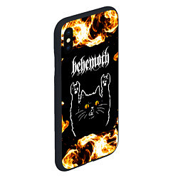 Чехол iPhone XS Max матовый Behemoth рок кот и огонь, цвет: 3D-черный — фото 2