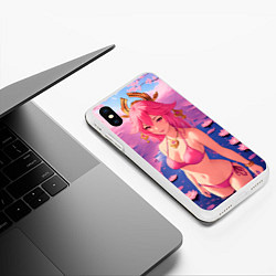 Чехол iPhone XS Max матовый Летняя Яэ Мико, цвет: 3D-белый — фото 2