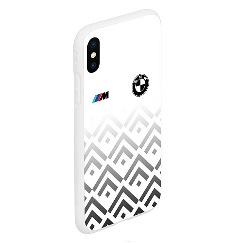Чехол iPhone XS Max матовый BMW m power - белый / 3D-Белый – фото 2