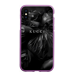 Чехол iPhone XS Max матовый Куччи, цвет: 3D-фиолетовый
