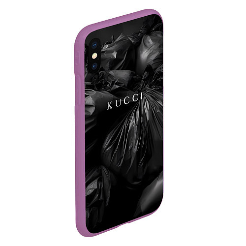 Чехол iPhone XS Max матовый Куччи / 3D-Фиолетовый – фото 2
