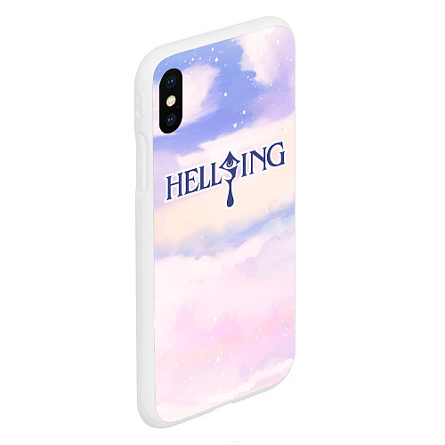 Чехол iPhone XS Max матовый Hellsing sky clouds / 3D-Белый – фото 2