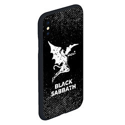 Чехол iPhone XS Max матовый Black Sabbath с потертостями на темном фоне, цвет: 3D-черный — фото 2