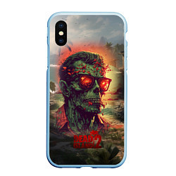 Чехол iPhone XS Max матовый Dead island 2 zombie, цвет: 3D-голубой
