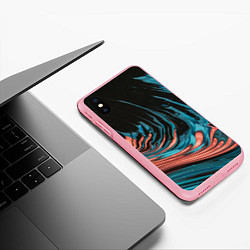 Чехол iPhone XS Max матовый Эффект красно-голубых красок, цвет: 3D-баблгам — фото 2