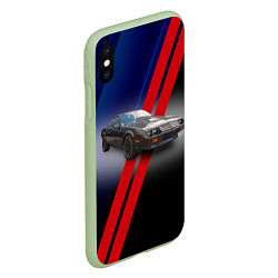 Чехол iPhone XS Max матовый Американский маслкар Chevrolet Camaro 1983 года, цвет: 3D-салатовый — фото 2