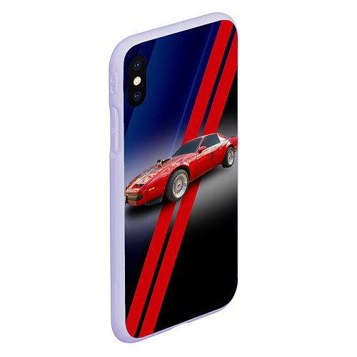 Чехол iPhone XS Max матовый Американский маслкар Pontiac Firebird 3 поколение / 3D-Светло-сиреневый – фото 2