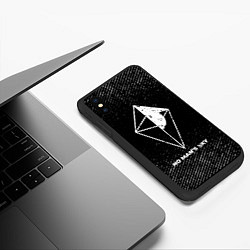 Чехол iPhone XS Max матовый No Mans Sky с потертостями на темном фоне, цвет: 3D-черный — фото 2