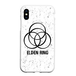 Чехол iPhone XS Max матовый Elden Ring glitch на светлом фоне, цвет: 3D-белый